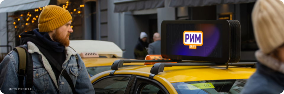Реклама на такси «РИМ DRIVE» Реклама на такси «РИМ DRIVE»